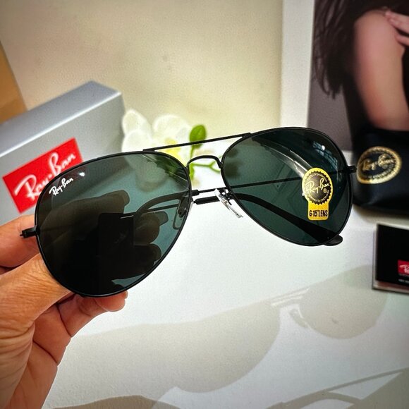 Ray-Ban Aviator Total Black Sunglasses - Picture 4 of 9